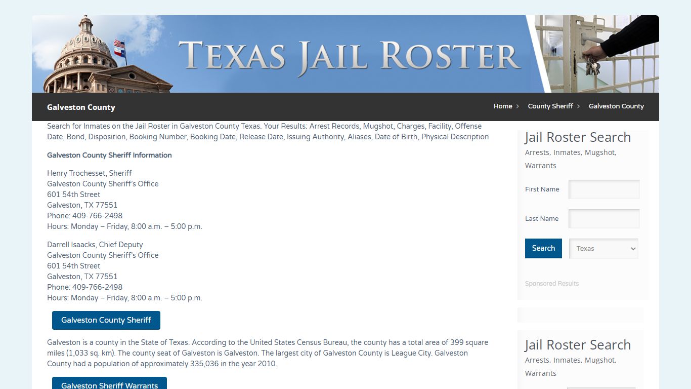 Galveston County | Jail Roster Search