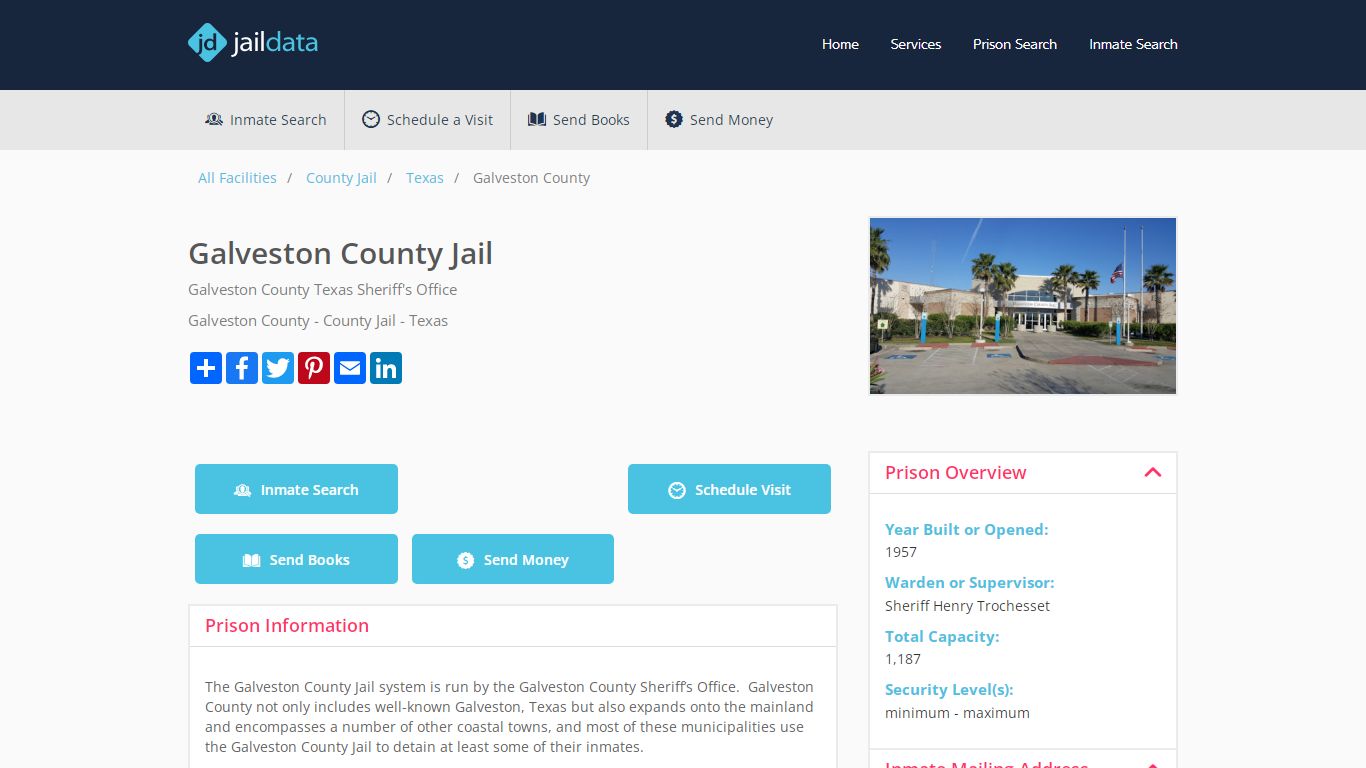 Galveston County Jail: Inmate Search, Visitation, and more. - Jaildata.com