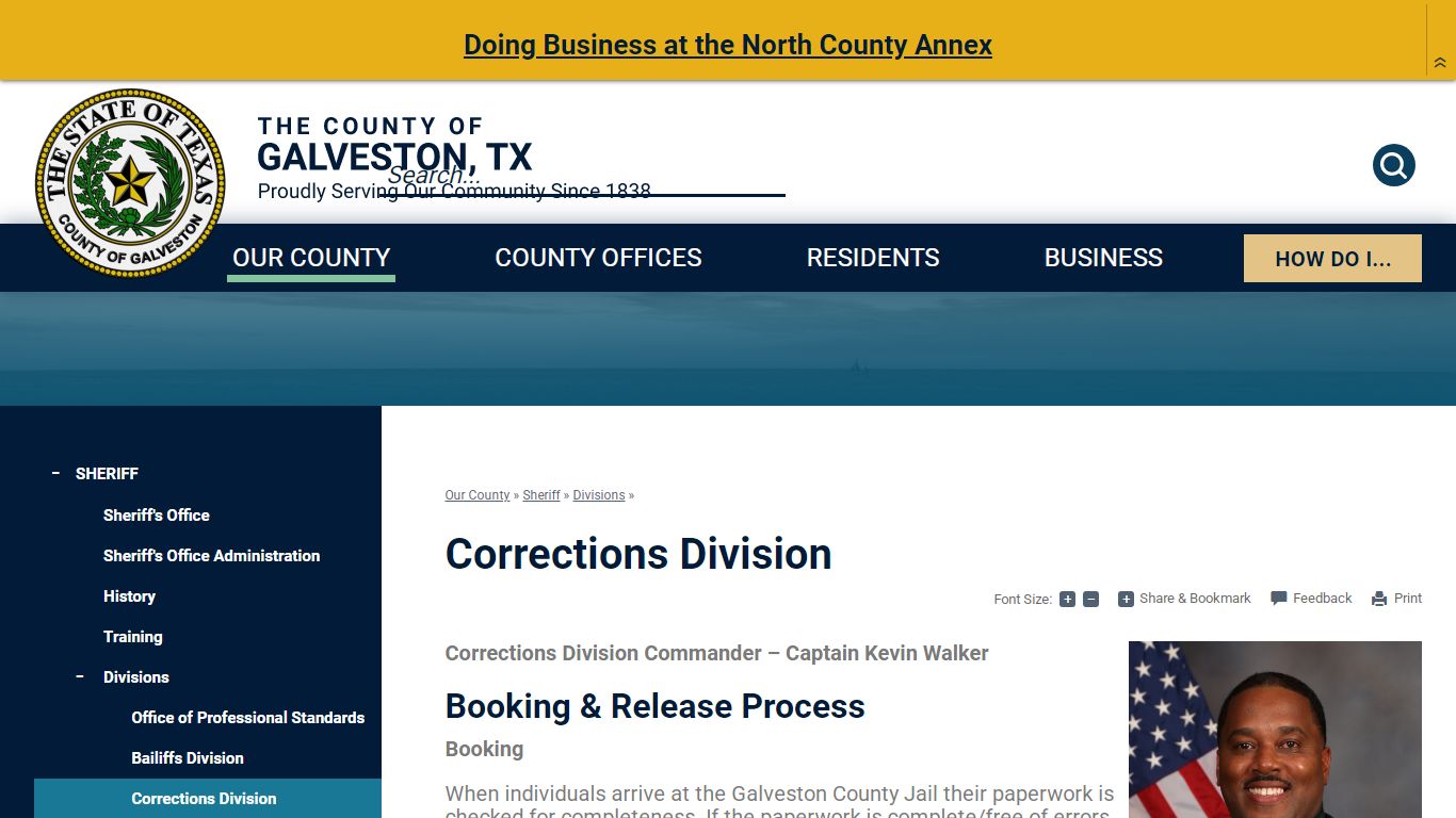 Corrections Division | Galveston County, TX